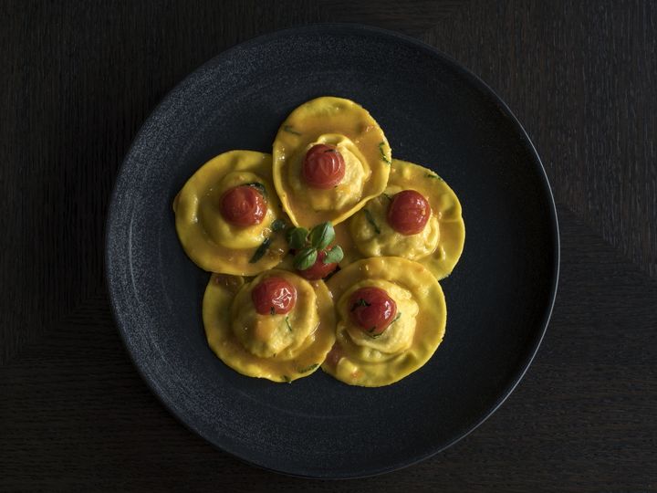 Ravioli al Granchio e Zafferano at Margot.. Margot